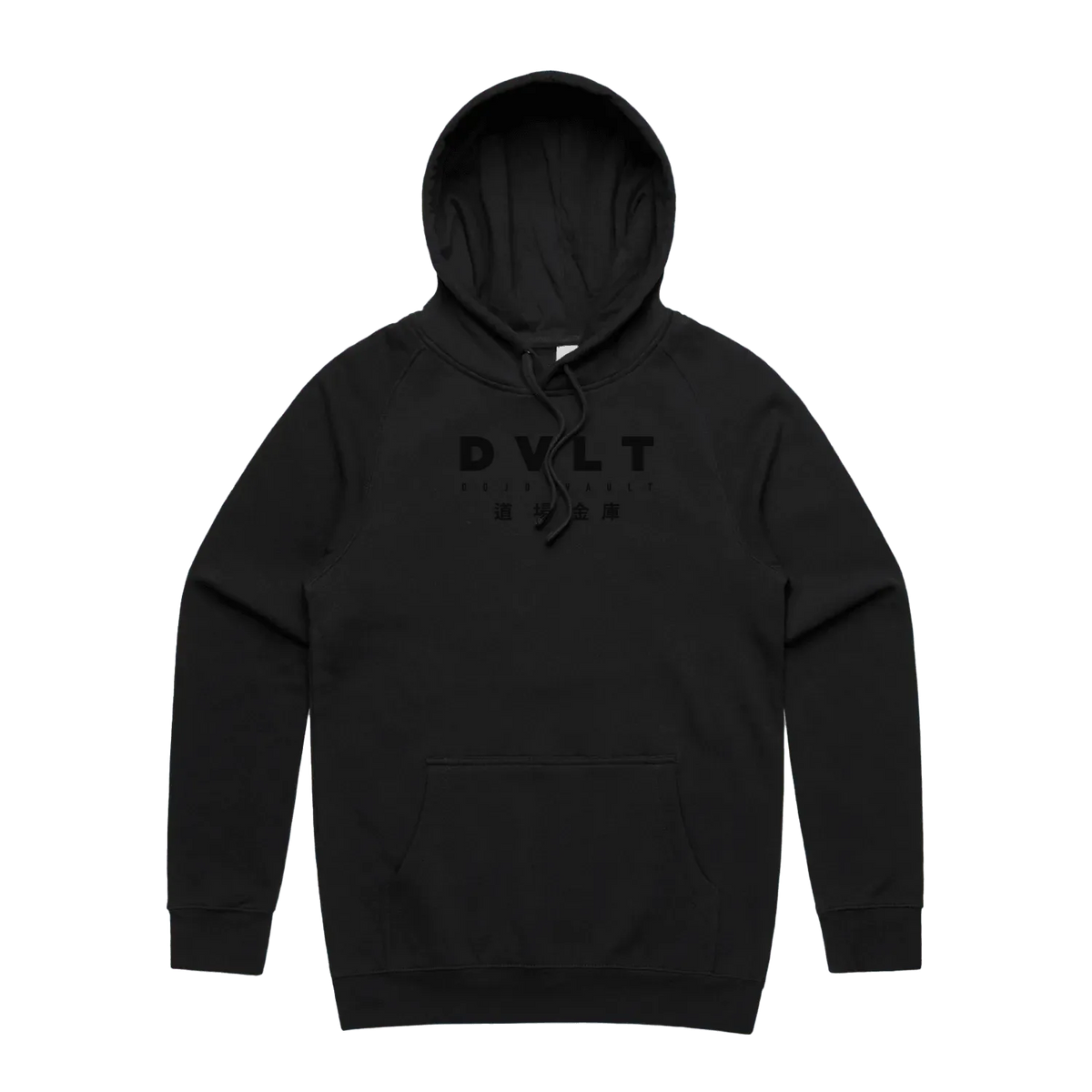 Black front flat lay
